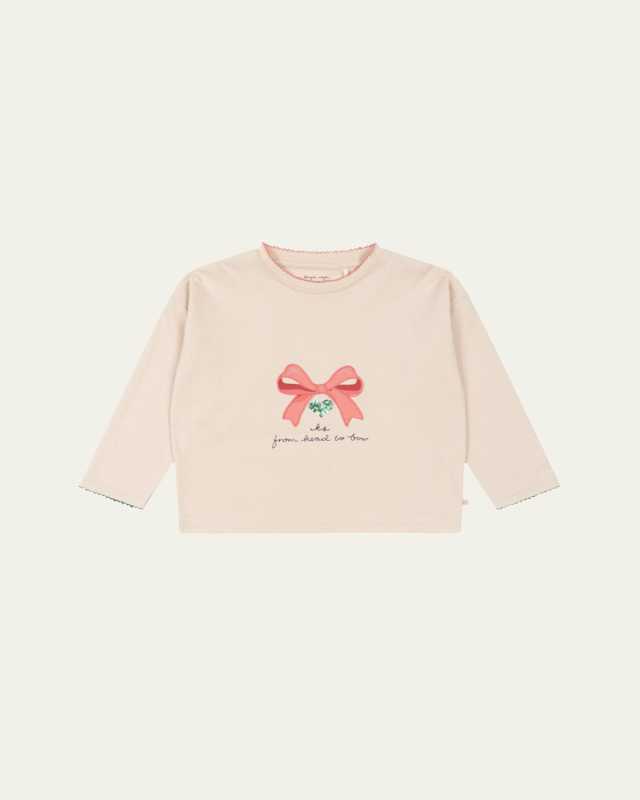 Girl's T-Shirt W/ Bow, Size 9M-10